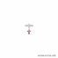 5/8 x 5/8 Inch Sterling Silver July Ruby Birthstone Cross Bar Pin