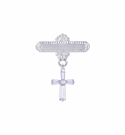 5/8 x 5/8 Inch Sterling Silver June Alexandrite Birthstone Cross Bar Pin