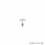 5/8 x 5/8 Inch Sterling Silver May Emerald Crystal Birthstone Cross Bar Pin