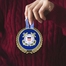 5-1/4 Inch Round Raised and Color Printed United States Coast Guard Insignia Aluminum Metal Christmas Ornament