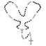 5mm Black Glass Bead Communion Rosary with Crucifix and Chalice Center