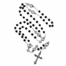 5mm Black Glass Bead Communion Rosary with Crucifix and Chalice Center