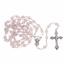 5mm Capped Rose Glass Crystal Bead Rosary with Crucifix and Madonna Center