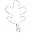 5mm Capped Rose Glass Crystal Bead Rosary with Crucifix and Madonna Center