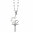 5mm Imitation Pearl Heart Bead Communion Rosary with Crucifix and Madonna Center