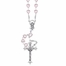 5mm Pink Heart Bead Communion Rosary with Crucifix and Madonna Center