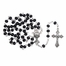 5mm Round Black Wood Bead Rosary with Crucifix and Chalice Center