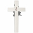 6-3/4 Inch Painted White Wood First Communion Girl Wall Cross