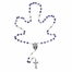 6mm Blue Glass Bead Rosary with Capped Pearl Decade Beads, Crucifix, and Miraculous Photo Center