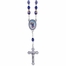 6mm Blue Oval Murano Beads Auto Rosary with Crucifix and St. Christopher Center