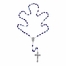 6mm Capped Sapphire Bead Rosary with Crucifix and Madonna Center