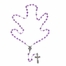 6mm Glass Amethyst Heart Bead Rosary with Crucifix and Miraculous Center