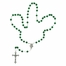 6mm Green Glass Bead Rosary with Crucifix and Miraculous Center