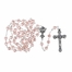 6mm Imitation Pink Pearl Heart Bead Rosary with Crucifix and Chalice Center