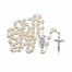 6mm Pearl Bead Rosary with Crucifix and Miraculous Center