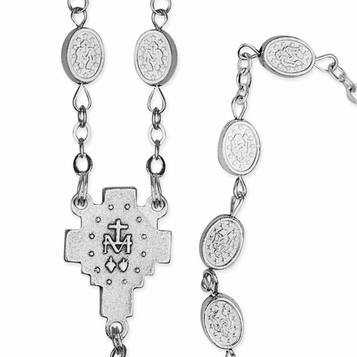 6mm Sapphire Glass Miraculous Bead Rosary with Crucifix and Miraculous Center