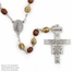 6mm Wood Bead Franciscan Rosary with Crucifix and St. Francis Center
