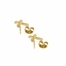 7/16 Inch 18KT Gold Plated Over Sterling Silver Budded Cross Earrings