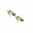 7/16 Inch 18KT Gold Plated Over Sterling Silver Cross Outline with CZ Center Stone Earrings
