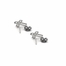 7/16 Inch Sterling Silver Cross Outline with CZ Center Stone Earrings