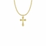 7/8 Inch 14k Gold Plated Over Sterling Silver and Enameled Pointed Ends Cross Necklace with Chalice