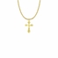 7/8 Inch 14k Gold Plated Over Sterling Silver and Enameled Pointed Ends Cross Necklace with Chalice
