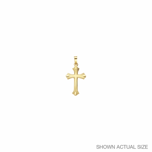 7/8 Inch 14KT Gold Flared Cross Pendant