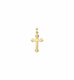 7/8 Inch 14KT Gold Flared Cross Pendant