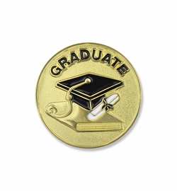 7/8 Inch Enameled Gold Graduate Lapel Pin