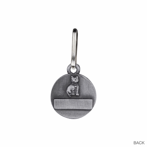 7/8 Inch Pewter Circle St. Francis "Protect My Cat" Pet Medal