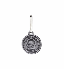 7/8 Inch Pewter Circle St. Francis "Protect My Dog" Pet Medal