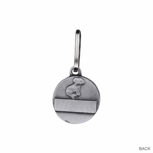 7/8 Inch Pewter Circle St. Francis "Protect My Dog" Pet Medal