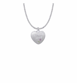 7/8 Inch Sterling Silver In Loving Memory Heart Medal