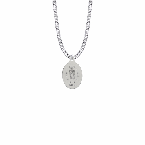 7/8 Inch Sterling Silver Oval Miraculous Medal