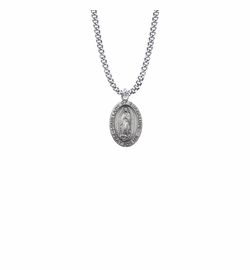 7/8 Inch Sterling Silver Oval Our Lady of Guadalupe Medal