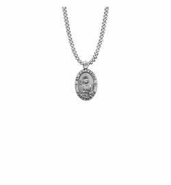7/8 Inch Sterling Silver Oval St. Catherine Medal, Patron Saint of Europe and Italy