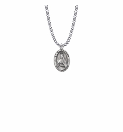 7/8 Inch Sterling Silver Oval St. Elizabeth Medal, Patron Saint of Nurses