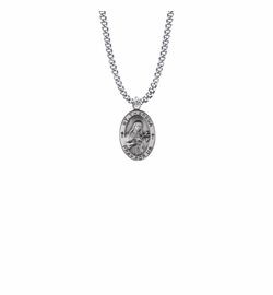 7/8 Inch Sterling Silver Oval St. Theresa Medal, Patron Saint of Aviators and Missions