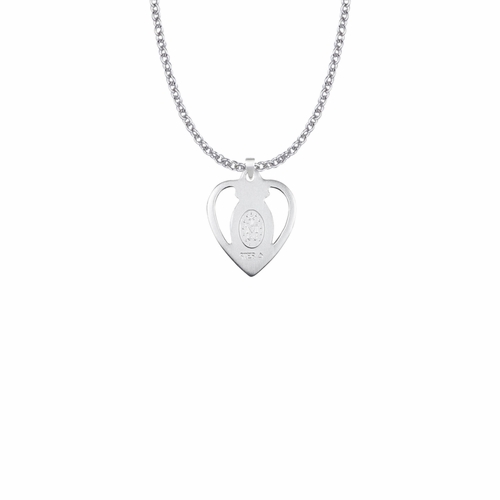 7/8 Inch Two-Tone Sterling Silver Heart Miraculous Medal