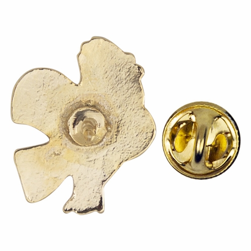 7/8 x 1/2 Inch Gold Enameled De Colores Rooster Lapel Pin