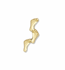 7/8 x 1/4 Inch Gold Footprints Lapel Pin