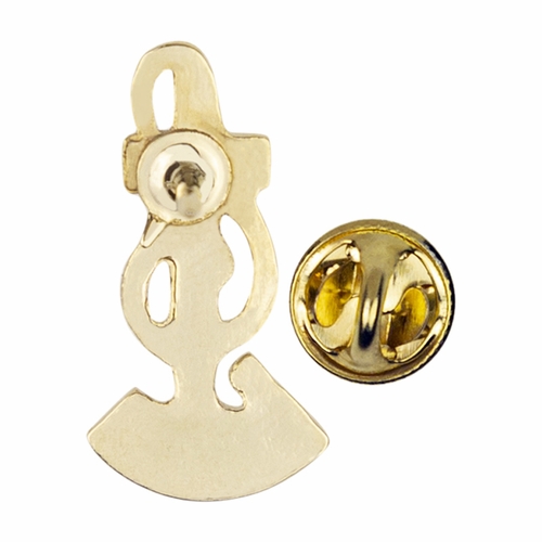 7/8 x 7/16 Inch Gold Enameled Choir Cross Lapel Pin