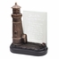 7 Inch Antiqued Bronze Lighthouse with John 8:12 Engraved Glass Table Decor