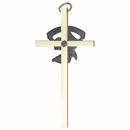 7 Inch Brass and Pewter "Confirmed in Christ" Dove Confirmation Wall Cross