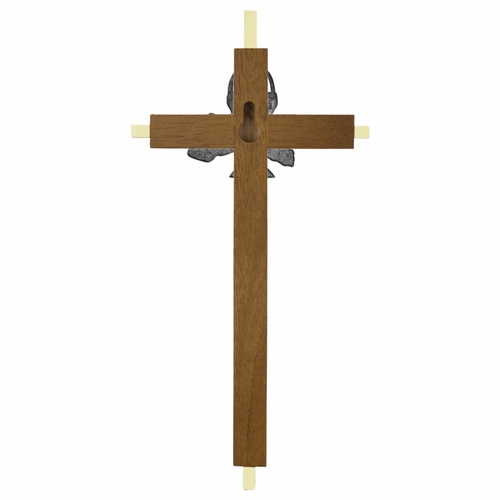 7 Inch Brass and Walnut First Communion Wall Cross