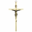 7 Inch Brass Wall Crucifix with Antiqued Gold Pewter Corpus