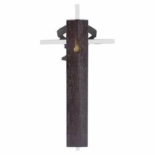 7 Inch Dark Wood and Silver Plated Confirmed in Christ Wall Cross