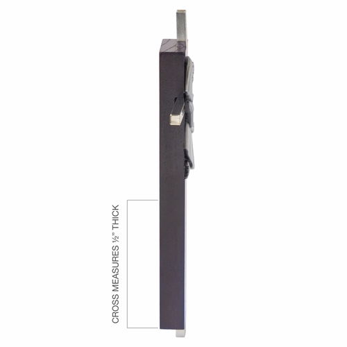 7 Inch Dark Wood and Silver Plated First Communion Kneeling Girl Wall Cross