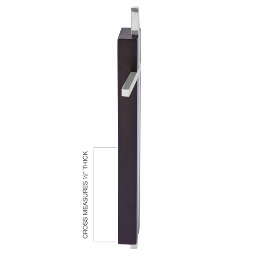 7 Inch Dark Wood and Silver Plated Wall Cross