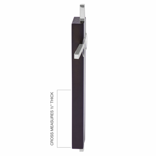 7 Inch Silver Plated and Dark Wood Wedding Wall Cross